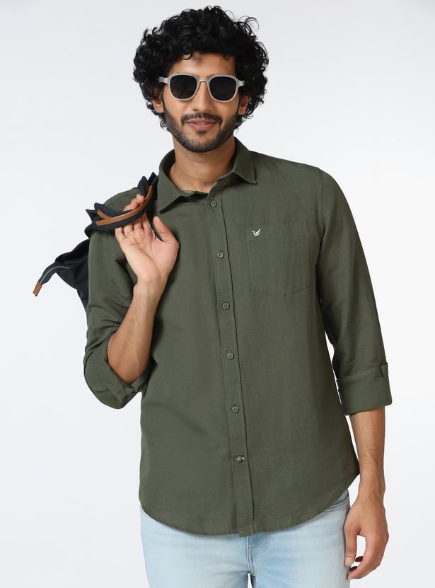 BLACKBERRYS CASUAL Solid Slim Fit Shirt