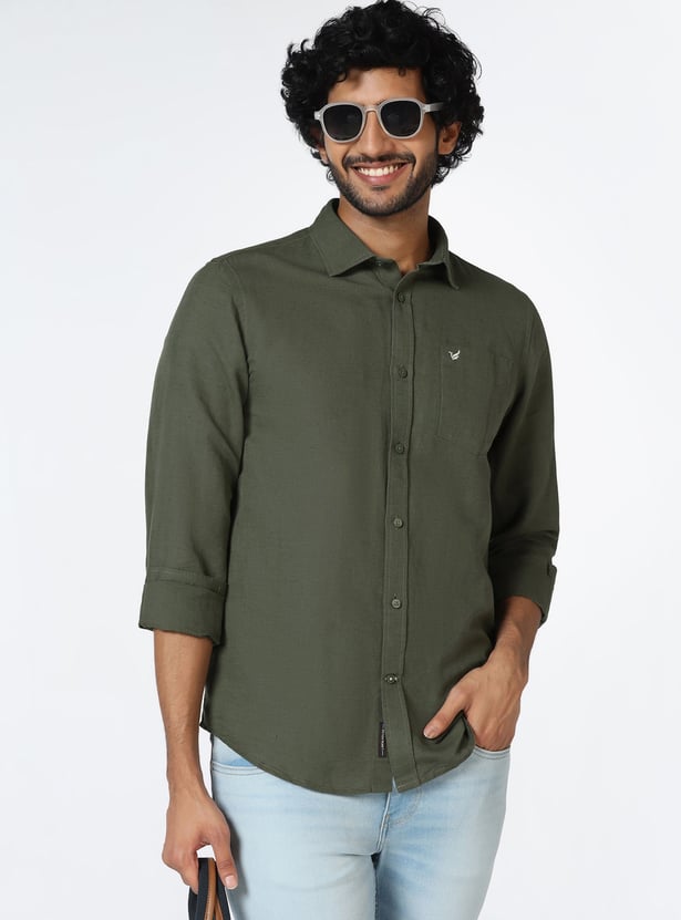 BLACKBERRYS CASUAL Solid Slim Fit Shirt